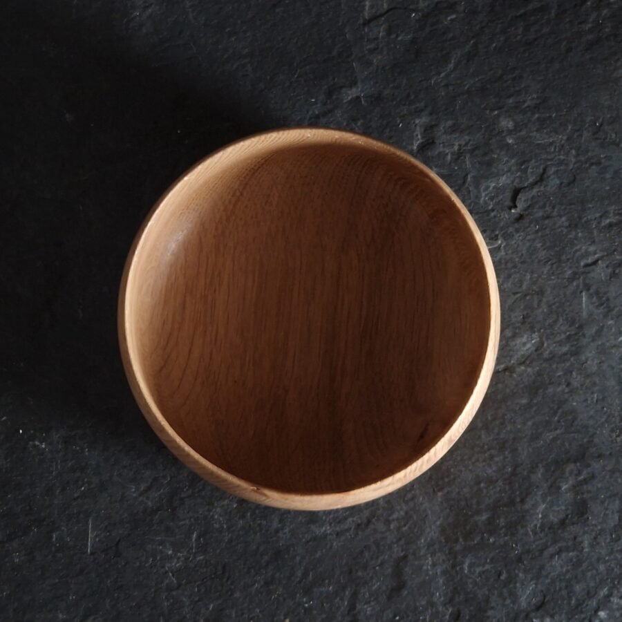 top of small oak bowl
