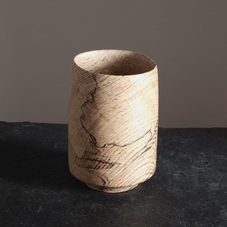 Beautiful Pale Wooden Spalted Ash Vessel