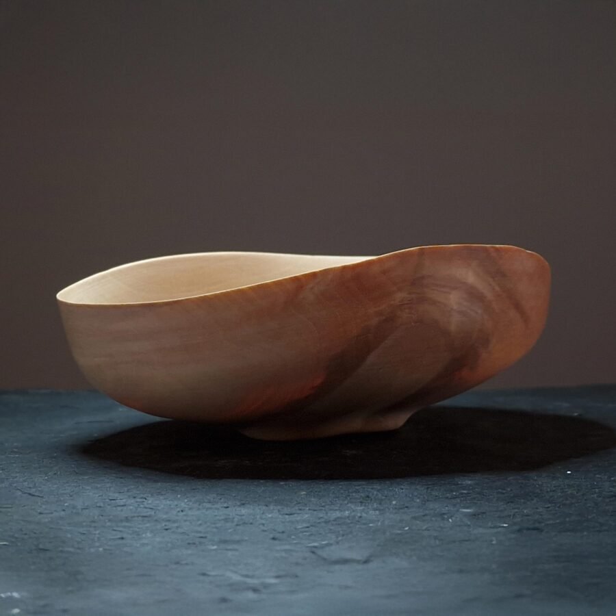 Finely turned Birch wood bowl