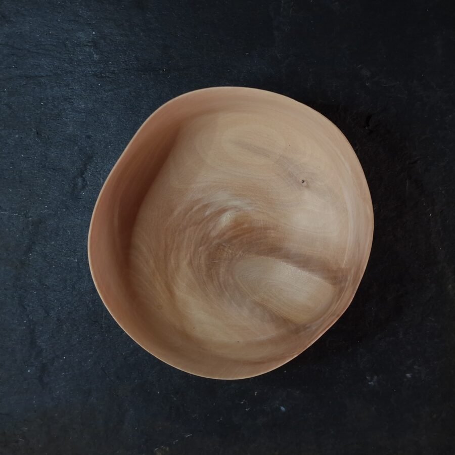 Top view thin wall birch bowl