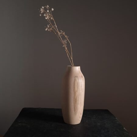 Turned Ash Wooden Vase 01