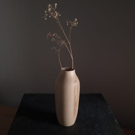 A Turned Vase made from Ash Wood