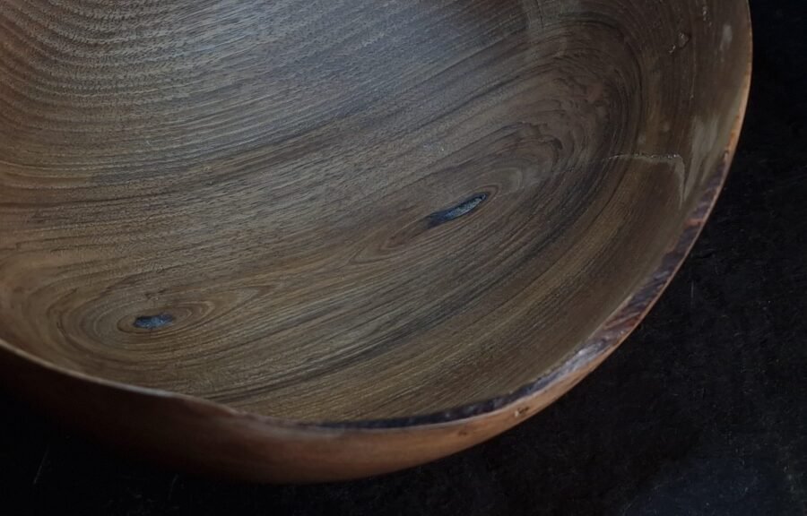 Walnut Wood Bowl Close up details