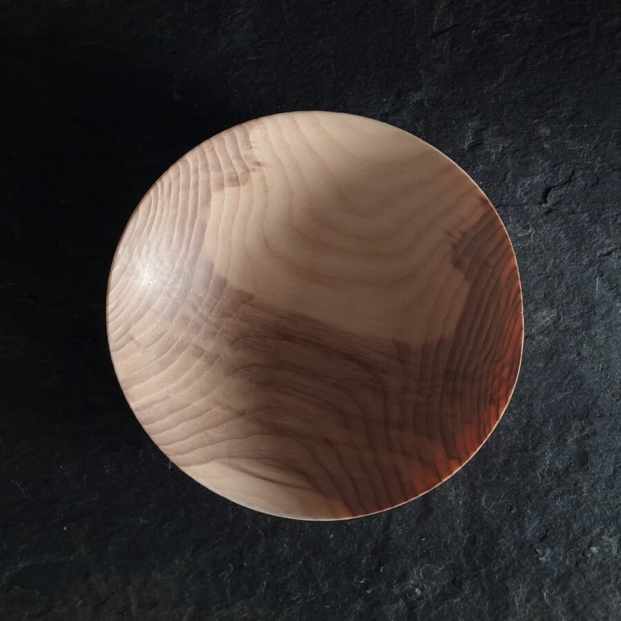 Top view of wooden ash bowl