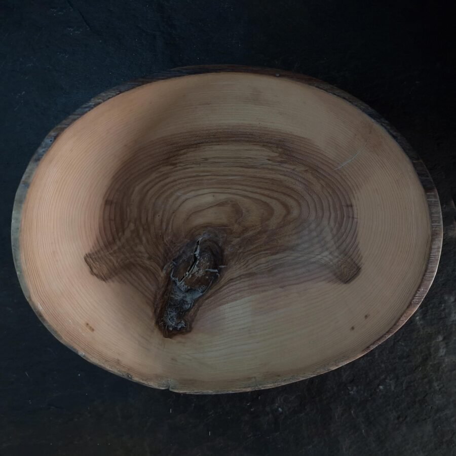 Top View - Hand-Turned Live Edge Knotty Ash Bowl