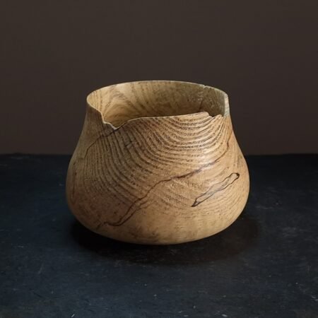 Spalted Ash Wooden Vase Vessel 01