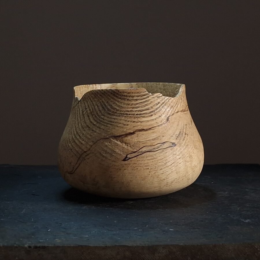 Ash Wooden Vase with Spalting