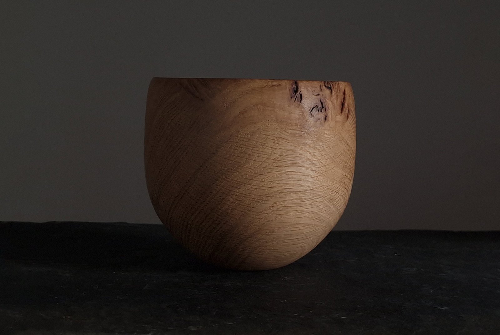 Turned Oak Wooden Vessel