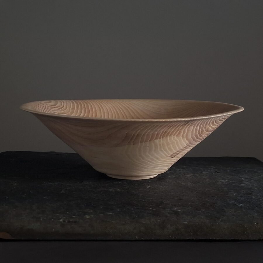 Wide Ash Bowl with Subtle Spalting
