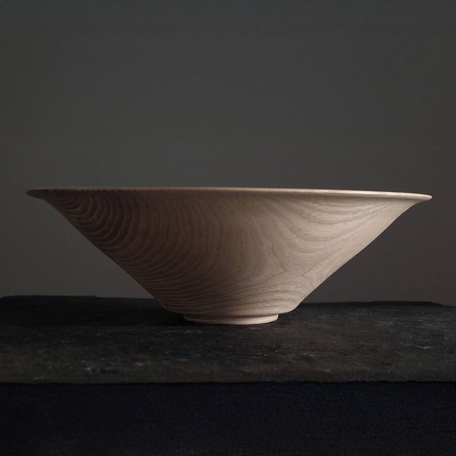 wide Ash wooden bowl
