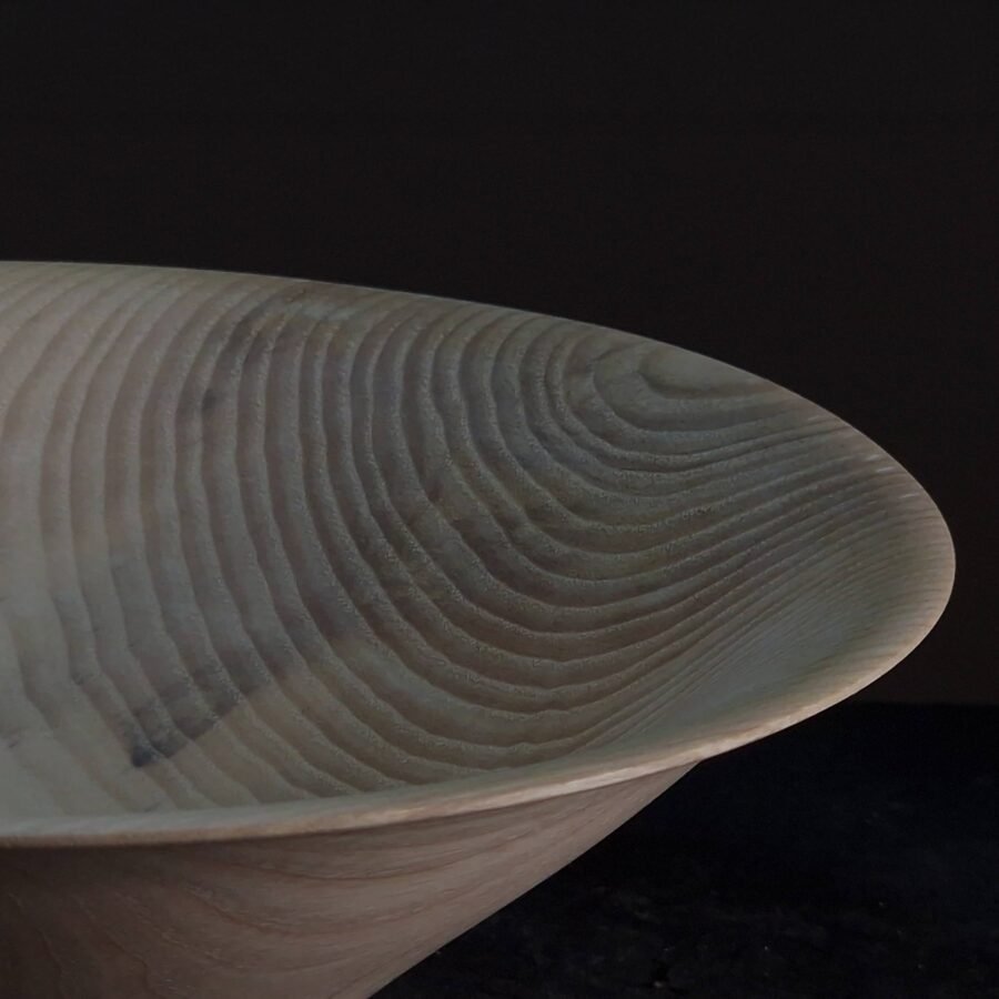 detail of wooden Ash bowl