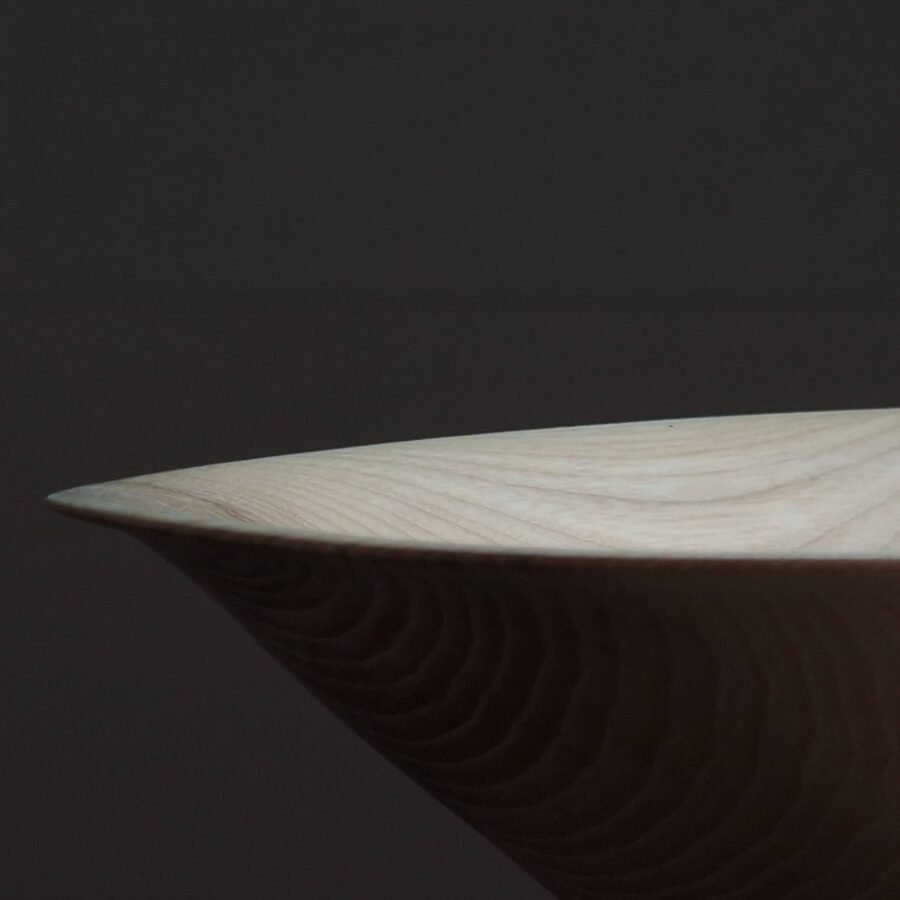 Detail of wide Ash wood bowl