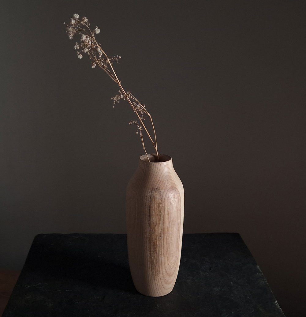 hand turned wooden vase