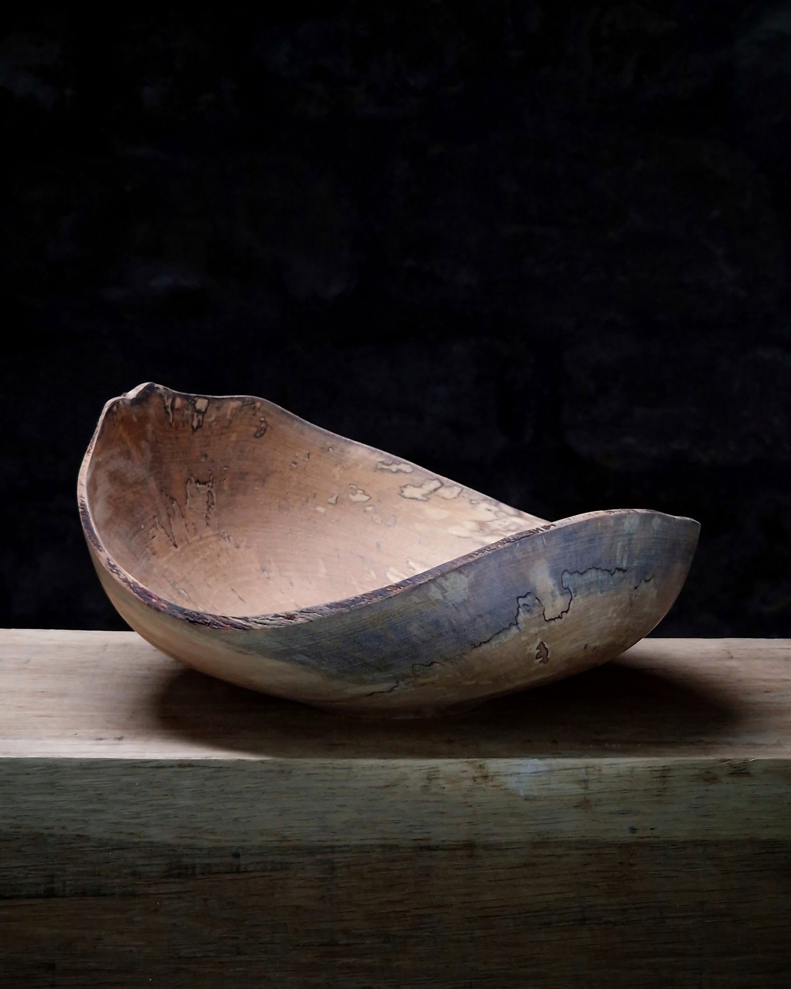 artistic live edge birch bowl