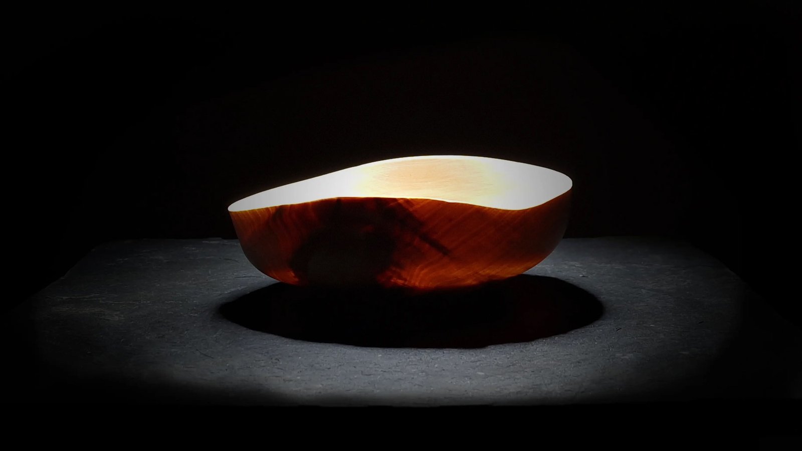 Artistic ultra fine turned birch bowl