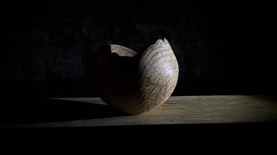 artistic turned ash vessel wide