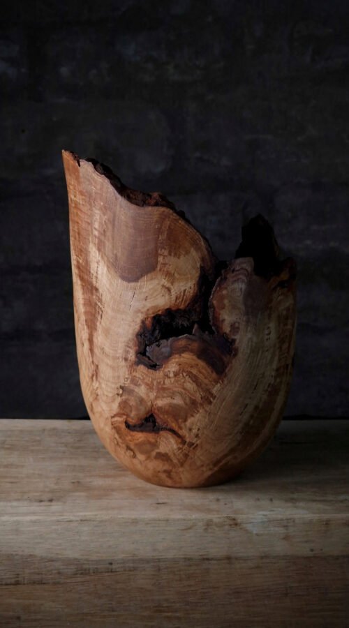 ash burr live edge vase vessel