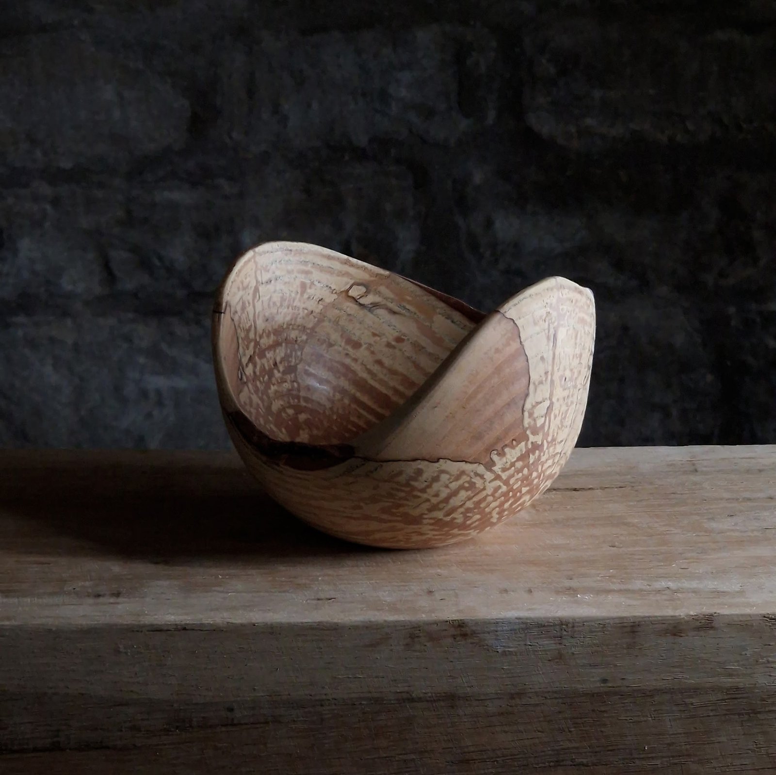 ash wood bowl with live edge