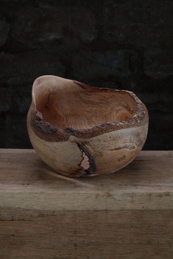 beautiful artistic oak bowl
