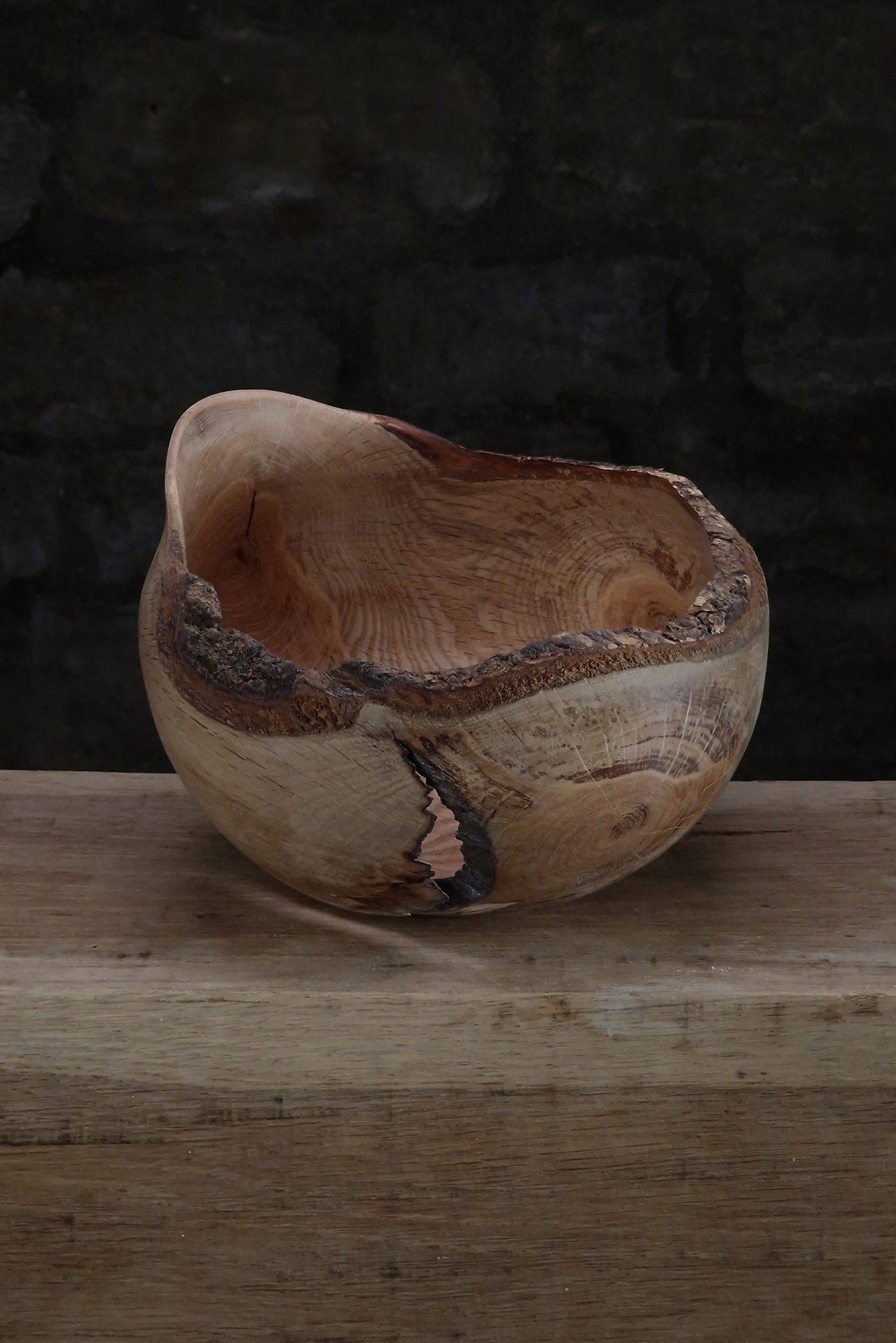 beautiful artistic oak bowl