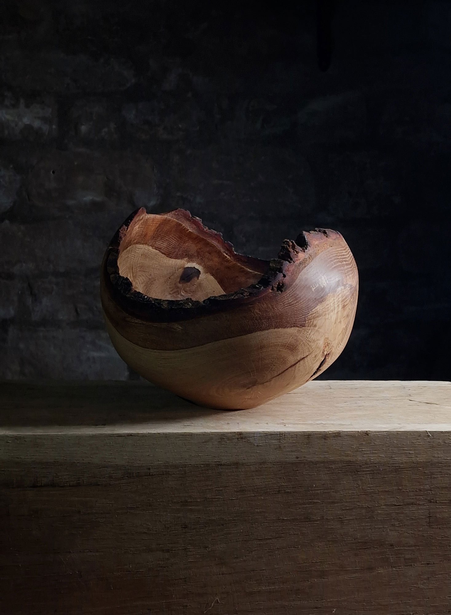 large Oak display bowl