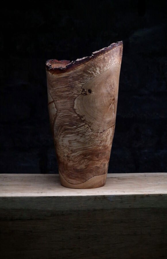 tall oak live edge vessel