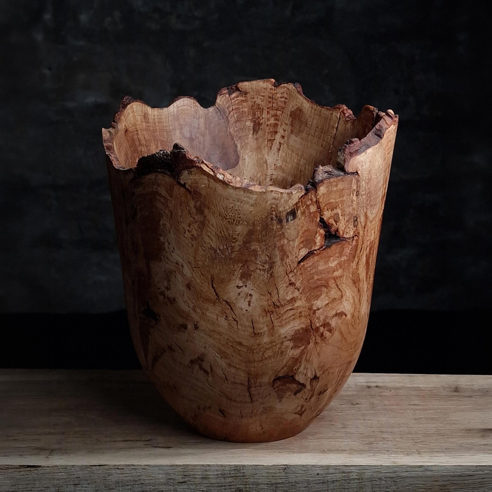 Live Edge Oak Burr Vessel 2
