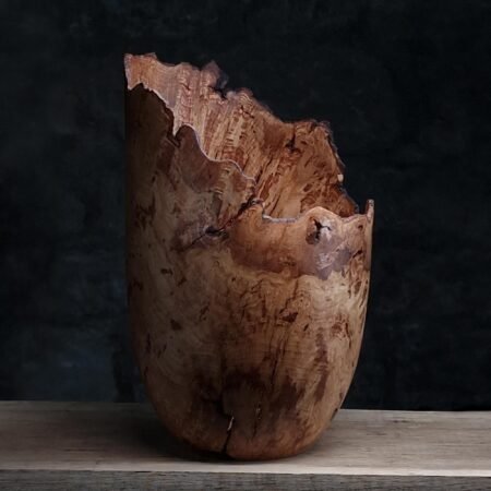 Sculptural Oak Burr Vessel with Live Edge III 01