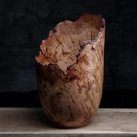 Sculptural Oak Burr Vessel with Live Edge III 03