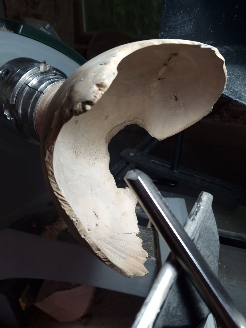 work in progress on lathe