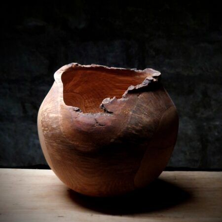 Eroded Rim Antique Style Oak Vessel 1