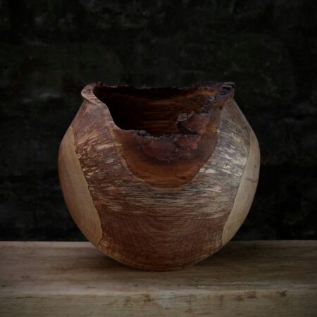 Eroded Rim Antique Style Oak Vessel 6